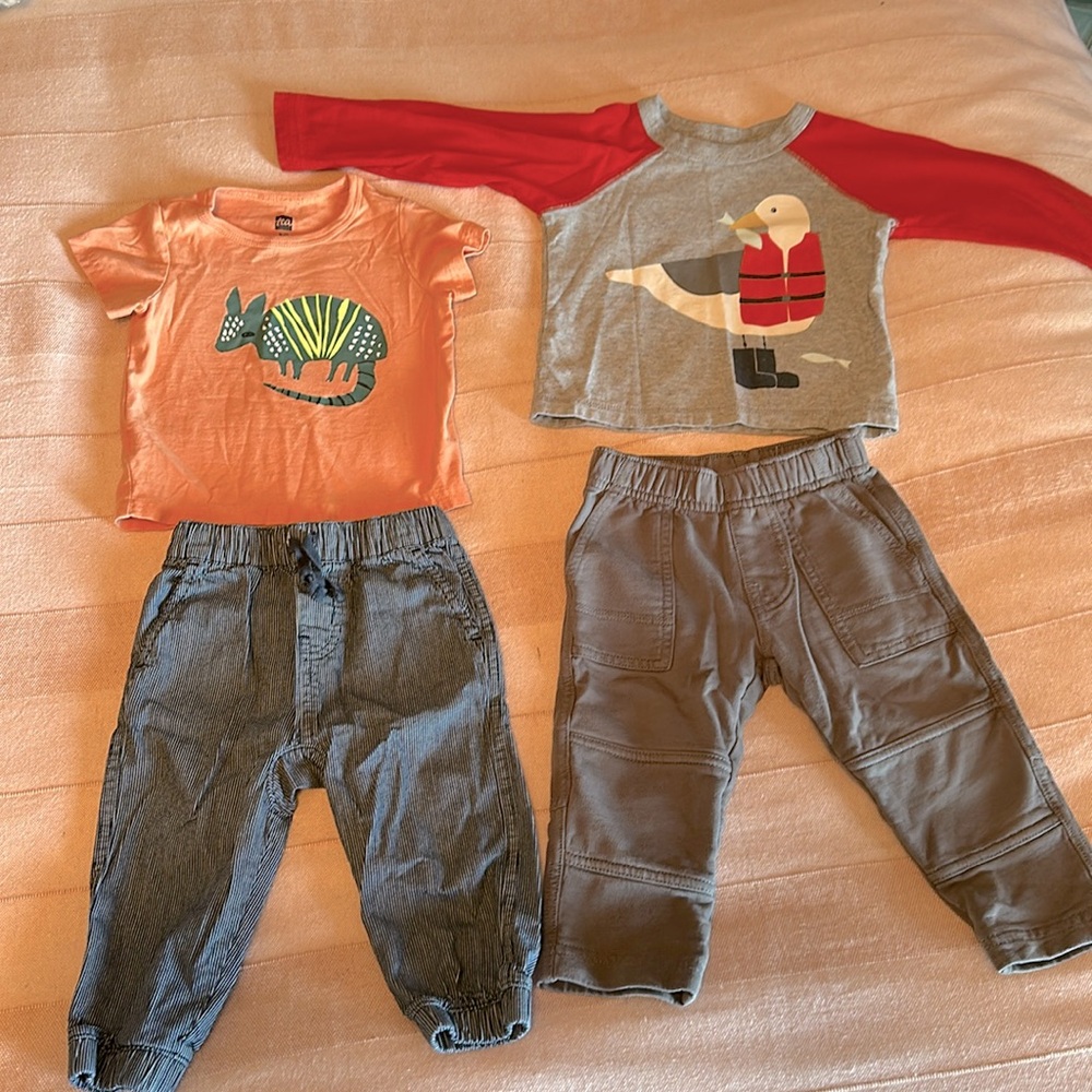 Bundle of two Tea Collection outfits 9-12 months.